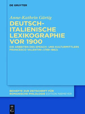 cover image of Deutsch-italienische Lexikographie vor 1900